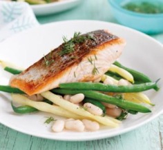 Grilled salmon with three-bean salad | Australian Healthy Food Guide