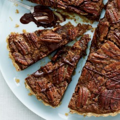 Bourbon-Pecan Tart with Chocolate Drizzle Recipe < 100 Healthy Dessert Ideas - Cooking Light