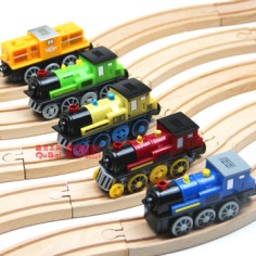 free shipping Maxim  magnetic electric locomotive  sound emitting small wooden track Thomas train toy 1PCS-inRC Trains from Toys & Hobbies on Aliexpress.com