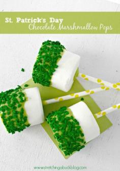 St. Patricks Day Chocolate Marshmallow Pops