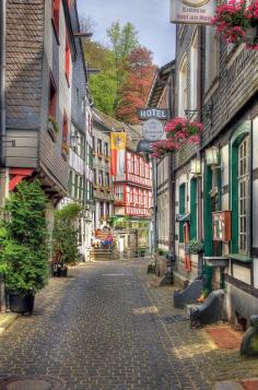 Lovely streets of Monschau, Eifel, Germany - walking through villages like this was so surreal. I loved it. So much history...