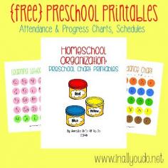 free preschool printables: Schedules, Attendance Charts & Progress Charts - In All You Do