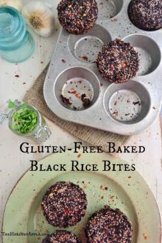 Gluten-Free Baked Black Rice Bites #glutenfree