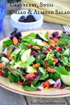 Cranberry, Swiss Chard and Almond Salad #glutenfree