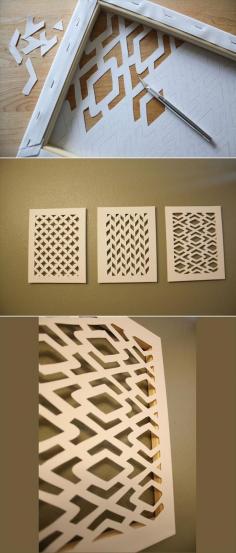 Fun DIY Craft Ideas – 72 Pics - I would do this with a different color on the wall behind the picture :)