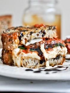 Roasted Tomato Caprese Grilled Cheese with Balsamic Glaze | How Sweet It Is