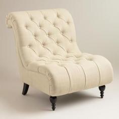 One of my favorite discoveries at WorldMarket.com: Linen Tufted Devon Slipper Chair