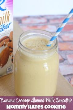 Banana Orange Almond Milk Smoothie I Mommy Hates Cooking #SilkAlmondBlends #ad