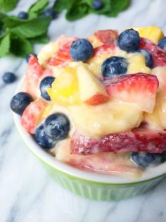 Fruit Salad with Honey Yogurt Dressing - The Lemon Bowl #picnic #glutenfree #fruitsalad