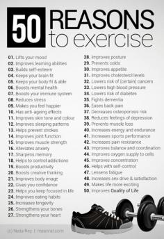 50 reasons to exercise!