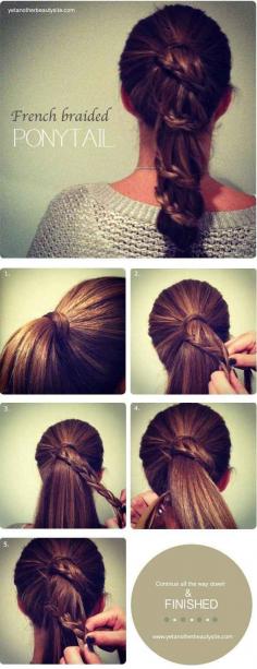 French Braid Wrapped Ponytail