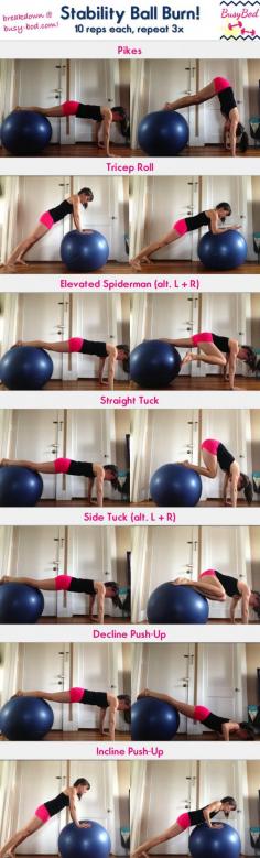 Stability ball arms and abs workout I BusyBod