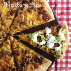 Cheeseburger Pizza | Taking On Magazines | www.takingonmagaz... | Throw all the fixing of a cheeseburger on a pizza crust and what do you get? A yummy dinner treat that the whole family will love.