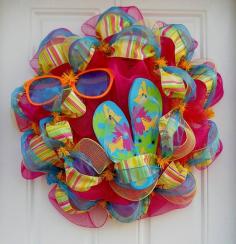 Pink Mesh Summer Fun Wreath