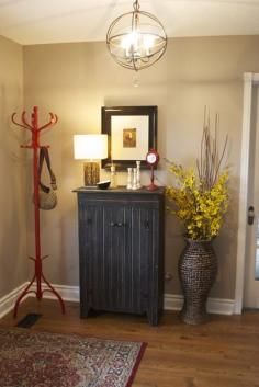 Perfect Greige by Sherwin Williams - paint color....love the color, but i am so doing my little cabinet like this