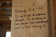 When building a new house, fill the house with scripture before the walls go up!  Love this idea!