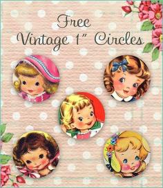 free vintage 1 inch circles by FPTFY by Free Pretty Things For You!, via Flickr