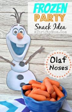 Frozen Party Ideas ~ Olaf Noses as a healthy snack idea #Frozen - A Thrifty Mom