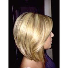 Loving my long angled bob with stacked layers in the back :)