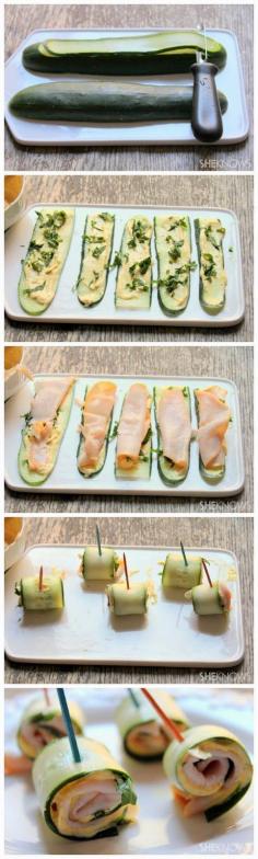 Cucumber roll-ups sub deli meat and kerrygold cheese!!!