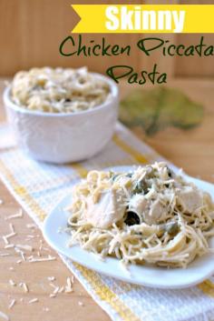 Skinny Chicken Piccata Pasta - A light summer recipe by Becky's Best Bites.