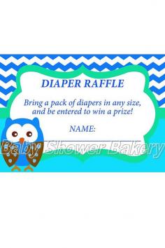 Owl Diaper Raffle Ticket, Boy Owl Baby Shower Game, Instant Download Baby Shower Raffle, Printable Diaper Raffle for Boy via Etsy