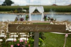 Love Story Sign. 10 great wedding sign ideas from Rustic Wedding chic. Love these!