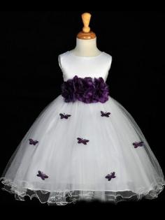 A-line/Princess Scoop Hand-made Flower Sleeveless Floor-length Organza Flower Girl Dresses