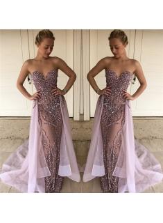 $229 2017 Lalic Sweetheart Beads Sequins Evening Dresses Overskirt Crystals Sexy Prom Dress
