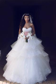 Prinzessin Weiß Brautkleider Mit Spitze Tüll Brautmoden Hochzeitskleider