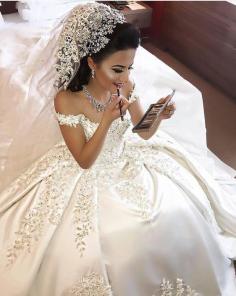 Fashion Weiße Brautkleider Prinzessin Bodenlang Hochzeitskleider Mit Spitze