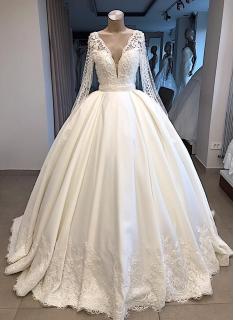 Elegante Brautkleid Mit Ärmel | Prinzessin Hochzeitskleid Weiß Online