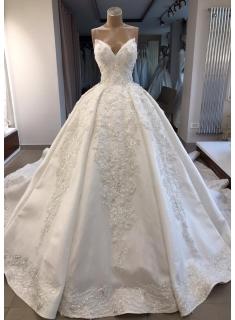 Luxus Brautkleid Mit Spitze | A Linie Hochzeitskleid Günstig Online