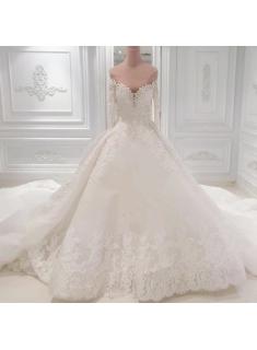 Elegante Brautkleid Mit Ärmel | A Linie Hochzeitskleid Mit Spitze