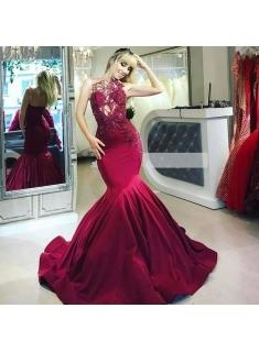 Elegante Abendkleider Lang Rot | Abendmoden mit Spitze Online