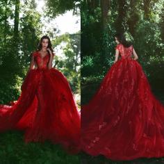 Applique Red Lace Glamorous Over-Skirt V-Neck Prom Dresses

Item Code: CD0096
