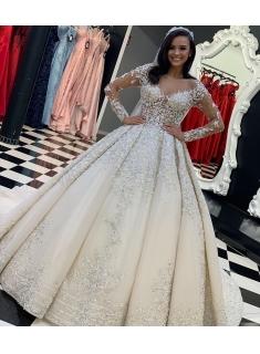 Luxus Hochzeitskleider mit Spitze | Brautkleider mit Ärmel Online