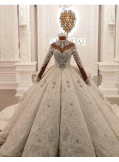 Luxus Brautkleider Mit Ärmel | Hochzeitskleider Prinzessin mit Schleppe