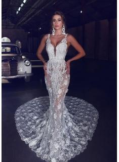 Luxus Brautkleider Meerjungfrau | Spitze Brautmoden Hochzeitskleider