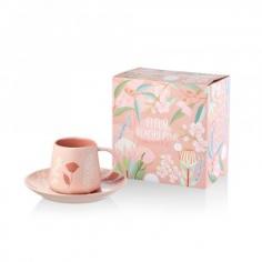 Fleur Peachy Pink Mug & Plate