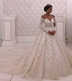 Designer Brautkleid mit Ãrmel | Hochzeitskleider A Linie mit Spitze