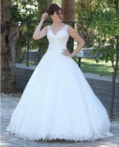 Elegante Brautkleider V Ausschnitt | A Linie Hochzeitskleid mit Spitze