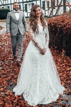 Hochzeitskleid Langarm | Brautkleider Spitze GÃ¼nstig