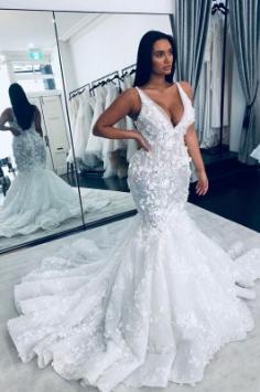 Designer Brautkleider Mit Spitze | Hochzeitskleid Meerjungfrau