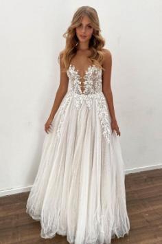 Brautkleid A Linie Spitze | Hochzeitskleider Online kaufen