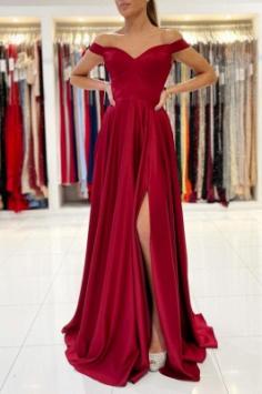 Schlichtes Abendkleid Lang Rot | Abiballkleider GÃ¼nstig