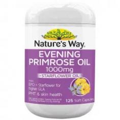 Nature's Way Evening Primrose Oil plus Starflower Oil 120 Capsules

Product Details

The combination of Evening Primrose Oil plus Star Flower Oil in Nature's Way delivers 50% more of the important active ingredient GLA (Gamma Linolenic Acid), compared to a similar sized EPO capsule*. Each capsule has a guarenteed level of 160mg of the active component GLA. This important fatty acid can only be produced by the body in small amounts. Low levels of GLA have been found in women with PMS. The GLA is known to help your body produce beneficial prostagladin, which can assist in balancing a women's hormonal system.

The benefits

- PMS - Help relieve the symptoms of Pre-Menstrul Syndrome (PMS), characterised by symptoms such as tender breasts, mild anxiety, mild irritability.

- Eczema/dry skin - The important omega-6 fatty acid may help to support healthy skin and skin hydration beneficial for the relief of mild eczema and dry skin conditions.

- Complexion - Helps benefit the complexion of both men and women.

- Arthritic Pain - Helps assist in temporary relief of mild osteoarthritic pain.

- General Health - Provides important fatty acids and can assist general health and wellbeing.

*compared to Nature's Way Evening Primrose 1000mg

How to use

Adults: Take 1 to 3 capsules a day with food or as professionally prescribed. Children 6-12 years: Take 1 to 2 capsules once a day (pierce and squeeze into milk, juice or cereal), or as professionally prescribed. If symptoms persist consult your healthcare professional.

Always read the label. Use only as directed. If symptoms persist see your healthcare professional. Vitamin supplements may only be of assistance if the dietary vitamin intake is inadequate. All reasonable efforts have been made to ensure that ingredient listings for products displayed on this website are up to date, accurate and complete.

Please check ingredient listings for products before use or check in store.

Ingredients

Each soft capsule contains: Evening Primrose Oil 1g (1000mg) Borago officinalis (Star Flower Oil) seed oil fixed 0.3g (300mg)

Warnings

If sysmptoms persist, consult your healthcare professional. Free from sucrose, glucose, yeast, lactose, gluten, wheat, corn, salt or any artificial colours, flavours or preservatives. Store below 25C. Do not use if tamper evident seal is broken or missing.

https://aussie.markets/health-and-beauty/vitamins/blackmores-probiotic-womens-flora-balance-30-capsules-clone/