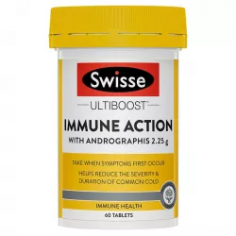 Swisse Ultiboost Immune Action 60 Tablets

Product Details


Swisse Ultiboost Immune Action is a premium quality formula containing Andrographis. Take when symptoms first occur to help reduce the severity and duration of the common cold.

Key Features and Benefits:

Swisse Ultiboost Immune Action is a premium quality formula with Andrographis 2.25 g. Take when symptoms first occur to help reduce the severity and duration of the common cold.

Common Cold Relief: Vitamin C helps reduce the duration and severity of common cold symptoms, which can include sore throat, blocked or runny nose, dry cough and mucous congestion.

Immune Support: Vitamin C helps maintain the immune system to fight illness.

Mild Tonsillitis & Sinusitis Relief: Andrographis helps relieve symptoms of mild tonsillitis and sinusitis, and helps reduce the symptoms and occurrence of the common cold.

Relieves Mild Upper Respiratory Tract Infections: Andrographis helps relieve the severity of symptoms of mild upper respiratory tract infections.

Comprehensive Formula: Also contains echinacea, zinc and sambucus

How to use

ADULT DOSAGE:

Common Cold Symptom Relief: 2 tablets daily.

Immune Support: 1 tablet daily.

Mild Tonsillitis, Sinusitis & Upper Respiratory Tract Infections: 2 tablets daily.

Take during or immediately after a meal, or as directed by a healthcare professional.

STORAGE:

Store below 25C in a cool, dry place. Do not use if cap seal is broken.

Ingredients

ANDROGRAPHIS (Andrographis paniculata extract 150 mg) equiv. dry herb top (standardised to contain andrographolide 49.50 mg) 2.25 g (min.)

ECHINACEA (Echinacea purpurea extract 277.78 mg) equiv. dry herb 1 g

SAMBUCUS (Sambucus nigra extract 25 mg) equiv. dry flower 100 mg

VITAMIN C (ascorbic acid) 500 mg

ZINC (from zinc amino acid chelate) 1.75 mg

No added lactose, gluten, yeast, egg, artificial flavours or artificial colours.

Contains soya beans

Warnings

Andrographis may cause allergic reactions in some people. If you have a severe reaction (such as anaphylaxis) stop use and seek immediate medical attention. For adult use only. Andrographis may cause abdominal discomfort, vomiting, loss of appetite or taste disturbance.

Always read the label. Use only as directed. If symptoms persist see your healthcare professional. Incorrect use could be harmful. Vitamin supplements may only be of assistance if the dietary vitamin intake is inadequate.

All reasonable efforts have been made to ensure that ingredient listings, product images and other information for products displayed on this website are up to date, accurate and complete. However, we still recommend that you please check the ingredient listings on a product before use.

https://aussie.markets/health-and-beauty/vitamins/swisse-ultiboost-vitamin-c-chewable-110-tablets-clone/
