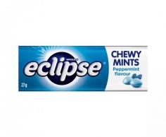 Eclipse Chewy Mints Peppermint 27g

Flavoured Chewy mints

https://aussie.markets/grocery/confectionary-and-snacks/gums-and-mints/eclipse-chewy-mints-spearmint-27g-clone/