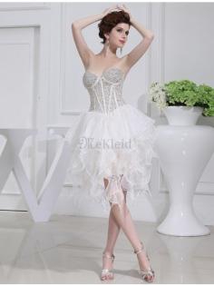 Prinzessin Normale Taille Organza Cocktailkleid mit Reißverschluss mit Perlen